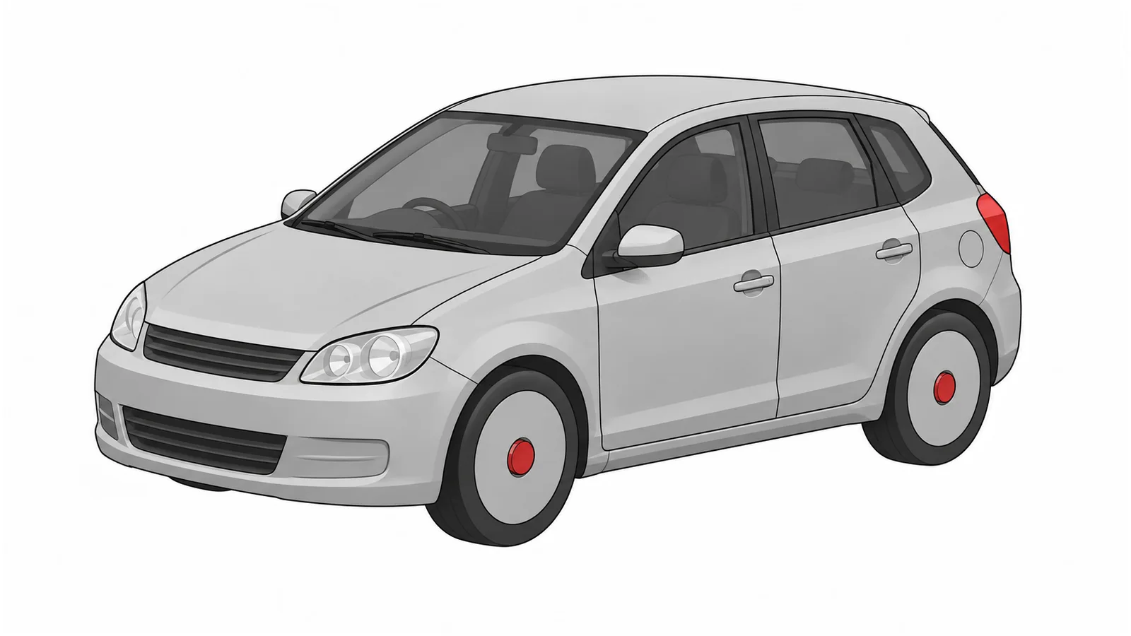一般的な乗用車の滑らかな外形の挿絵